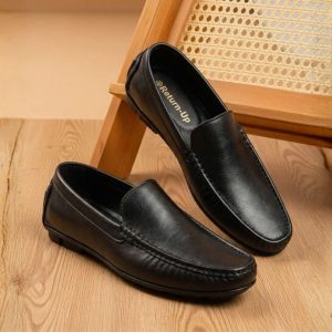 Genuine Leather Loafer For Men ! Black Shattle ! – L113